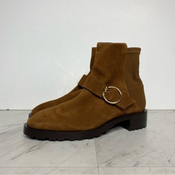 New! Stuart Weitzman Luxering Brown Suede Bootie 8B - Picture 14 of 14